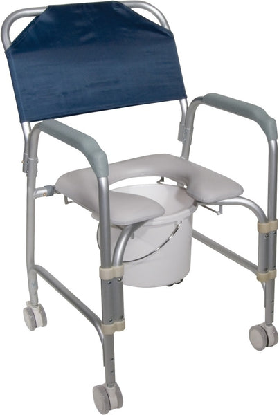 Drive Medical Aluminum Shower Chair and Commode with Casters
