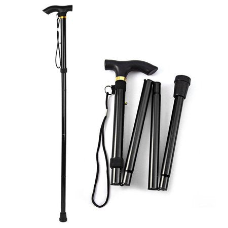Adjustable Metal Walking Stick Folding Collapsible Cane