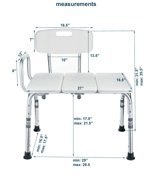 Transfer Bath Bench with Back